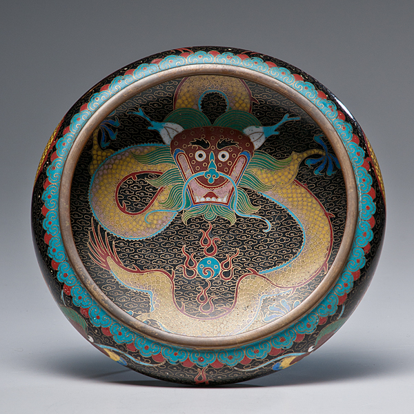 Chinese Cloisonné Bowl Chinese. A low