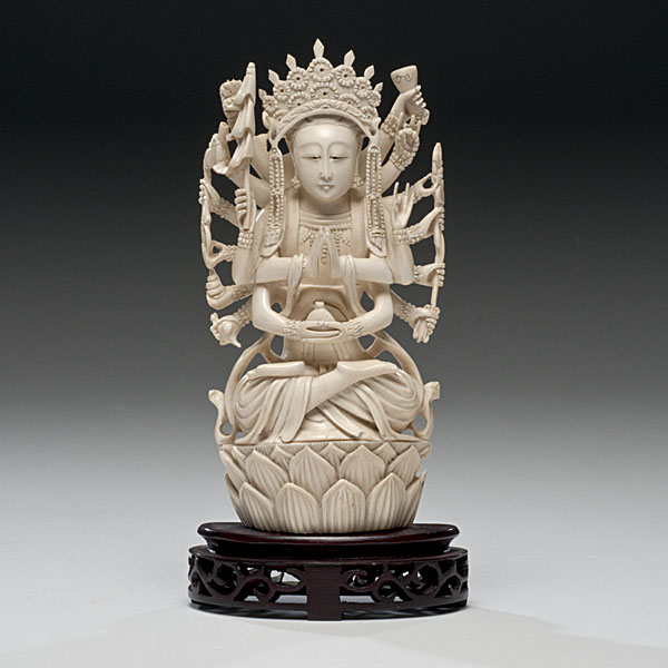 Chinese Carved Ivory Deity Chinese  15ffef