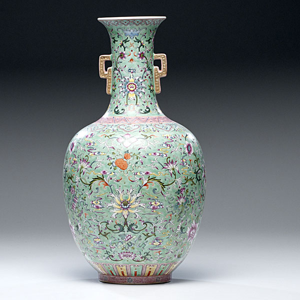 Famille Rose Baluster Form Vase 160036