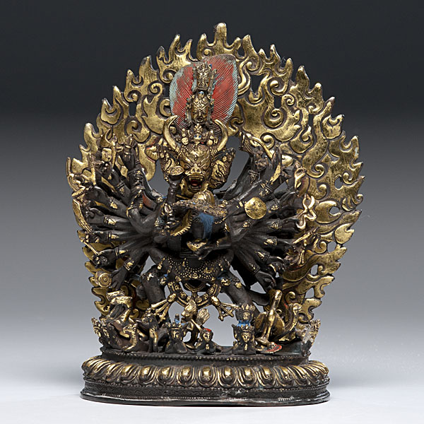 Sino Tibetan Gilt Bronze Deity 16007c