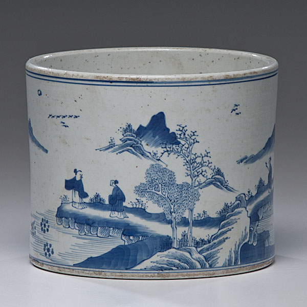 Blue and White Brush Pot Chinese