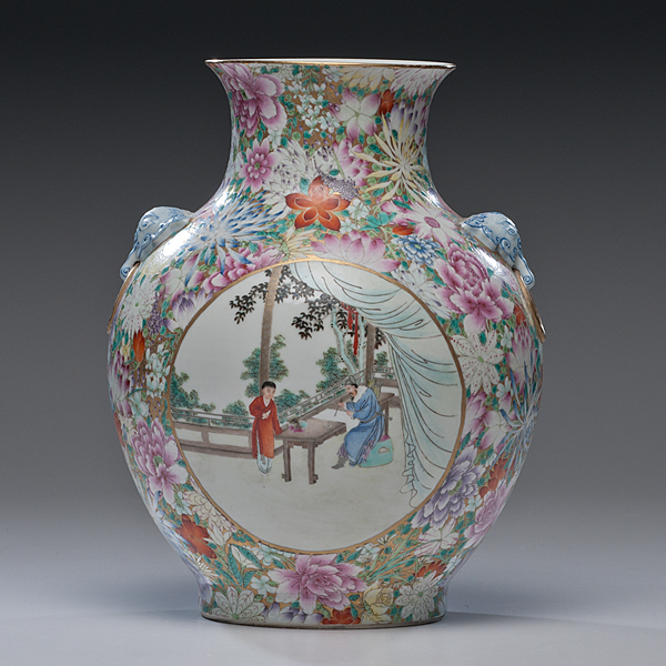 Thousand Flowers Vase Chinese Republican 16009b