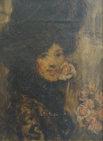 Signed 1902 Oil on Canvas of Beauty