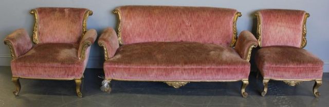 3 Piece Gilded & Upholstered Parlor