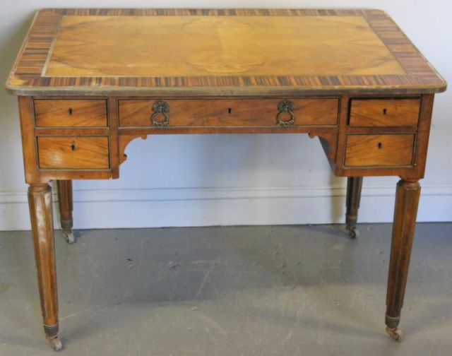 Burled Walnut Desk with Rosewood