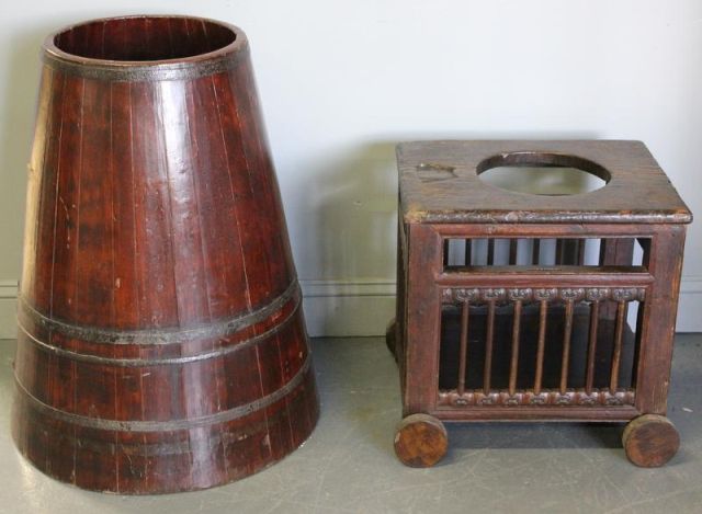 Antique Wood Childs Chair and Childs