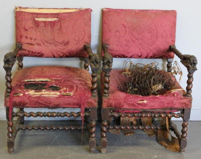 Pair of Victorian Arm Chairs With