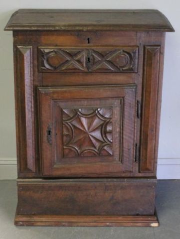 17th Century Italian Walnut Cabinet.Slant