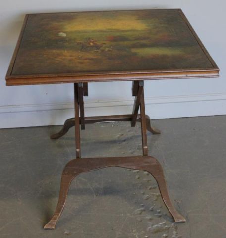 Folding Table With Oil Painting
