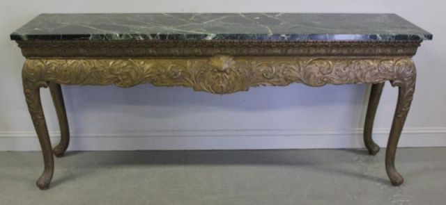 Carved and Gilded Marble Top Server.En