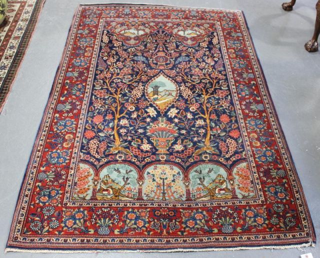 Vintage Oriental Garden Carpet Finely 160178