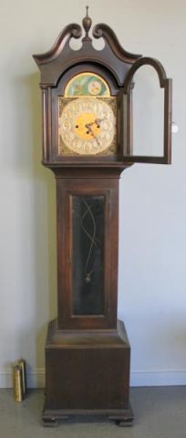 Colonial Mahogany Tall Case Clock.With