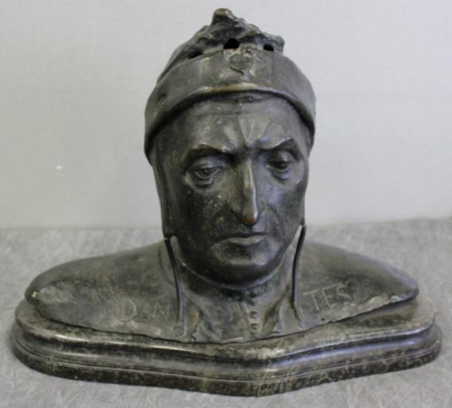 Bronze Bust of Dante on a Marble