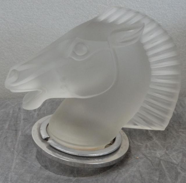 Lalique Style Glass Grecian Horse