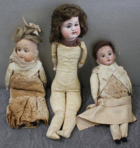 3 Bisque Dolls.All with bisque