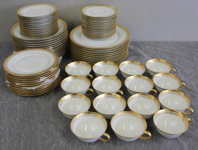 Limoges White and Gold Partial Dinner