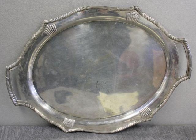 Continental Silver Handled Tray.Approx.