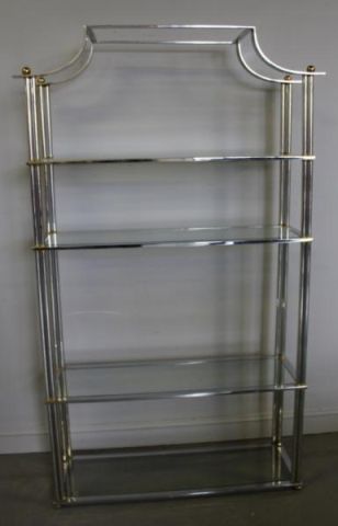 Midcentury Chrome and Brass Etagere 16020b