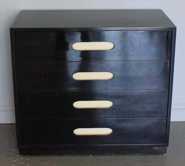 Midcentury Black Lacquered Chest 4 16020f