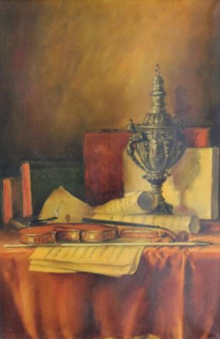 Vintage Still Life Oil on Canvas Still 160222