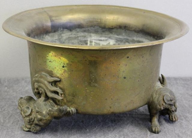 Signed Asian Bronze Basin with 160241