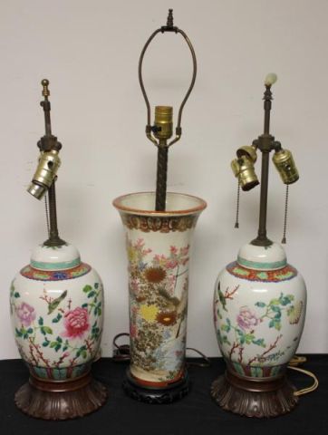 2 Chinese and 1 Japanese Lamp.From