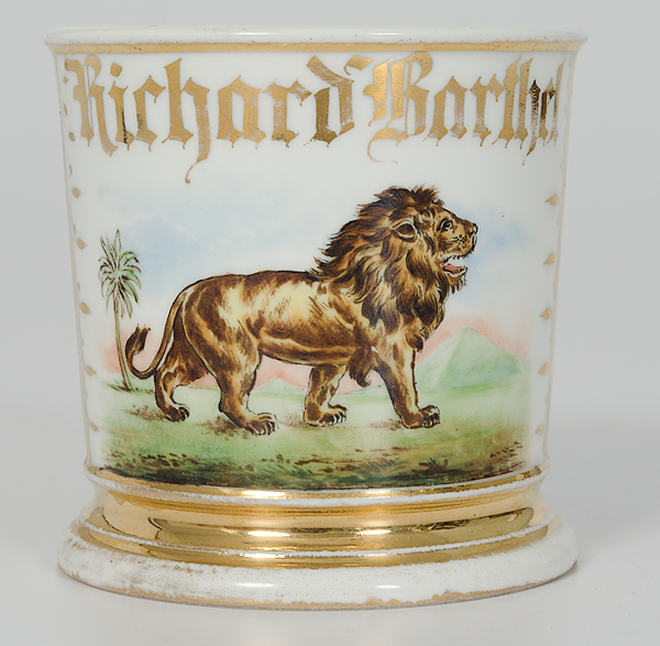 Shaving Mug with Lion Image Porcelain 160295