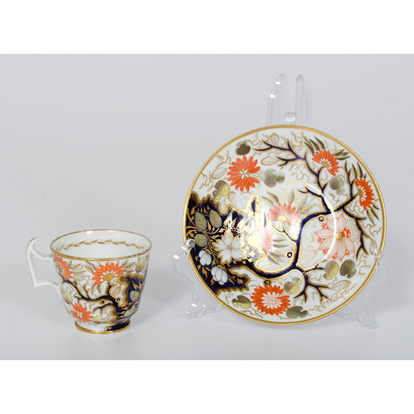 Worcester Imari Cup and Saucer 1602c1