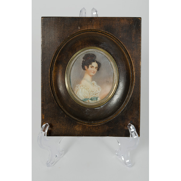 Painted Miniature Ivory Portrait A miniature