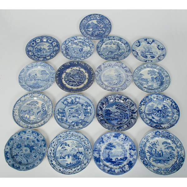 Blue and White Staffordshire Plates