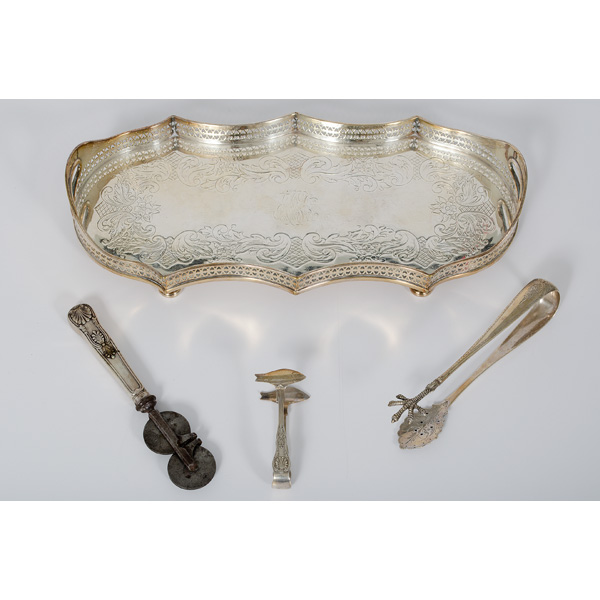 Silver Plated Serving Tray and 1602ff