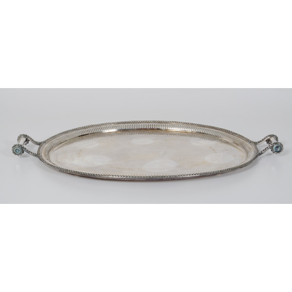 Silver-Plated Tray 20th century. A silver-plated