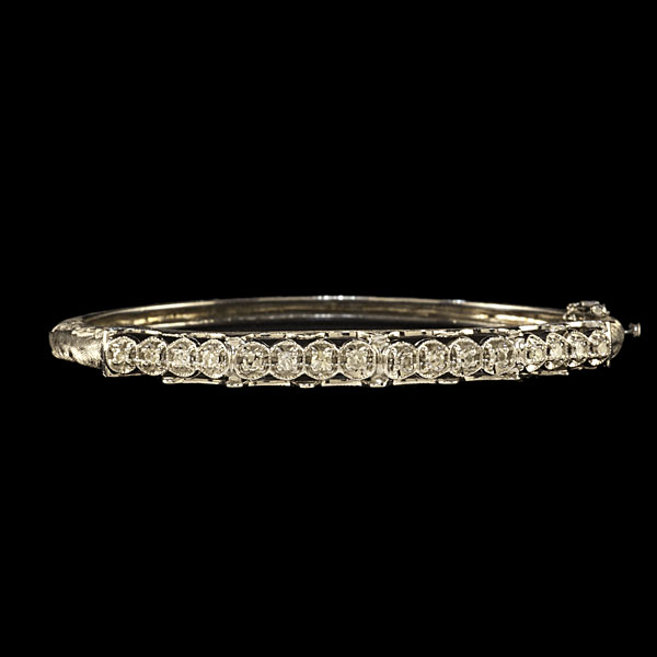 14k Diamond Bangle 14k white gold 16032f