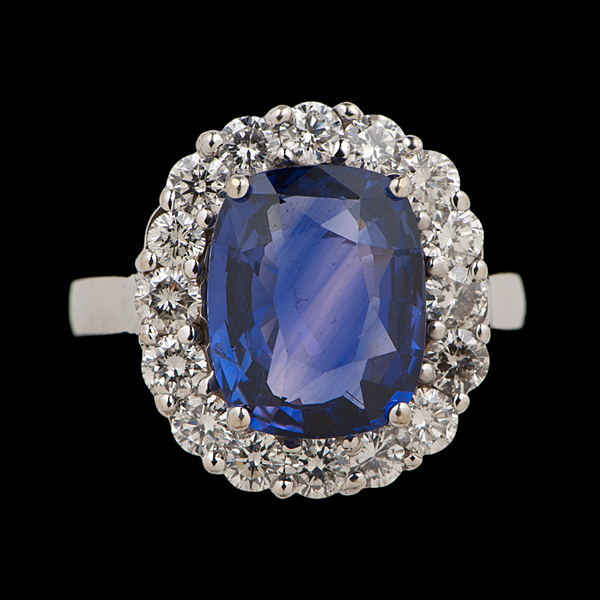 14k Blue Sapphire and Diamond Ring 160328