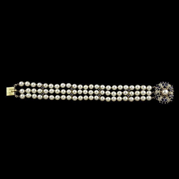 14k Pearl Bracelet with Diamond 160335