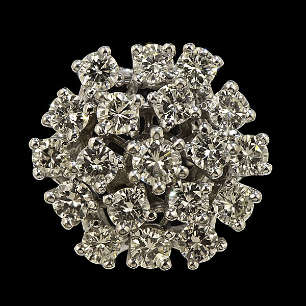 14k Diamond Cluster Ring 14k white