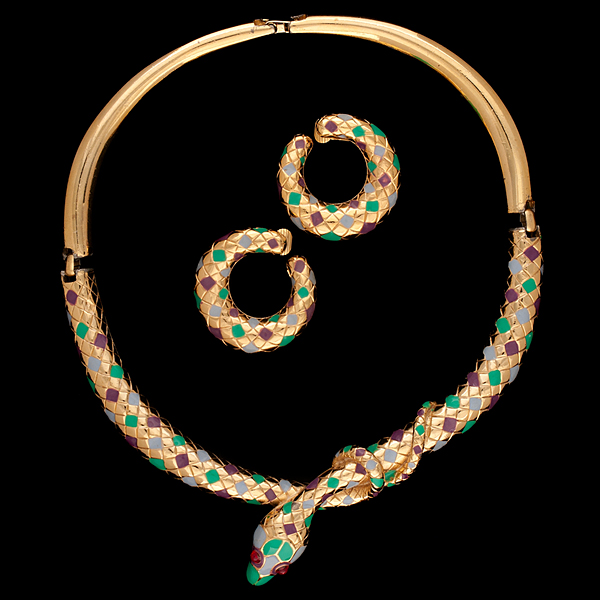 1980 YSL Enameled Snake Suite of