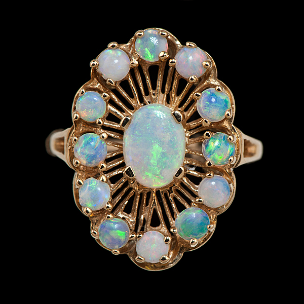 14k Opal Cluster Ring 14k yellow 160362