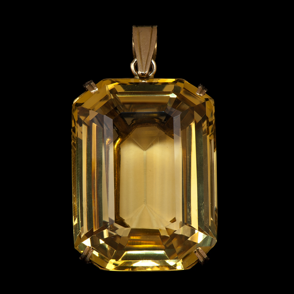 14k Citrine Pendant 14K yellow 16036a