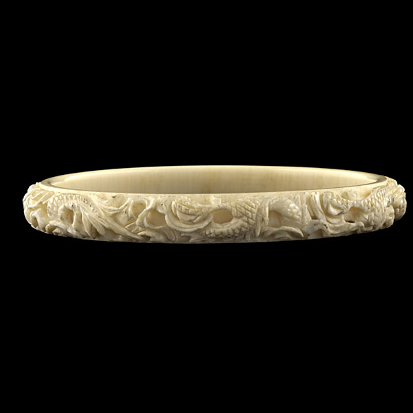 Chinese Carved Ivory Bangle African 160380