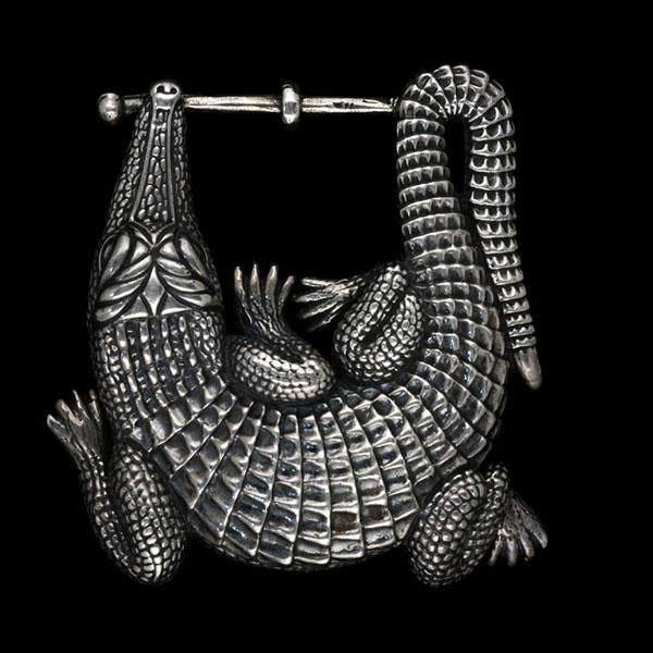 B.Kieselstein-Cord Alligator Belt Buckle