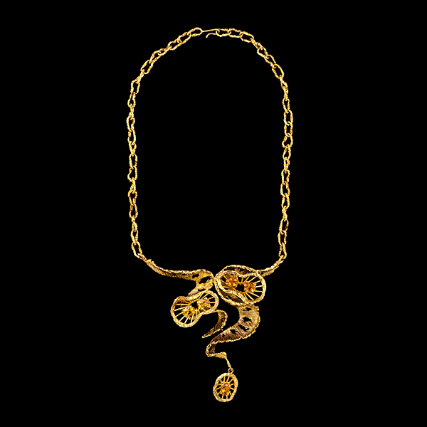 18k Citrine Free Form Necklace 1603e1