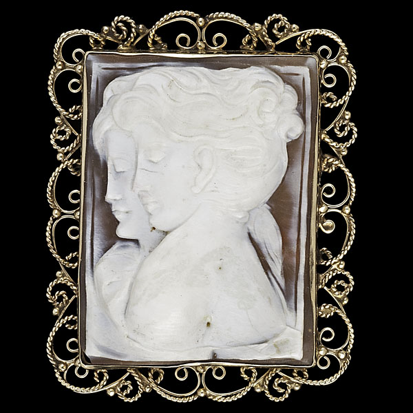 14k Duo of Muses Portrait Cameo