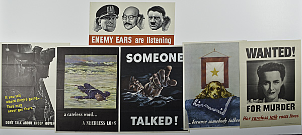 Group of Six Spy Related WWII Posters 1604cb
