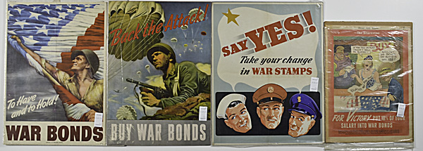 US WWII Bond Drive Posters Lot of Four