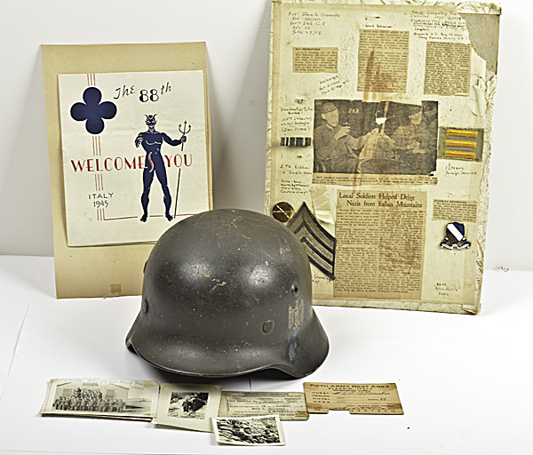 German WWII M-40 Army Helmet with Scrap