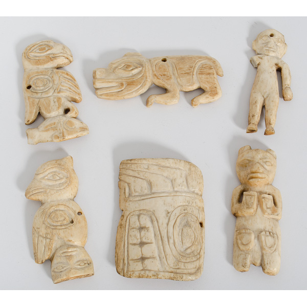 Tlingit Bone Amulets lot of 6 including 160617