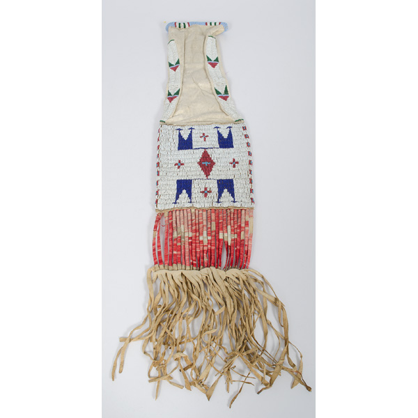 Sioux Beaded Hide Tobacco Bag thread 160643