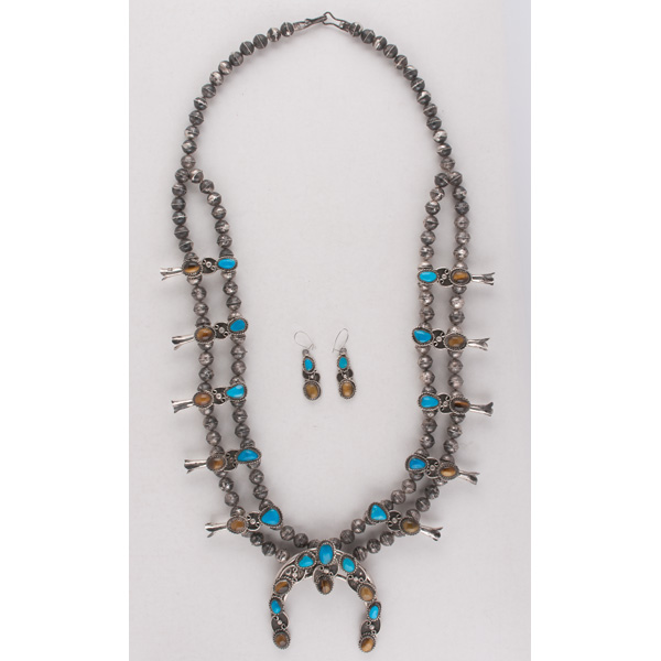 Navajo Squash Blossom Necklace with