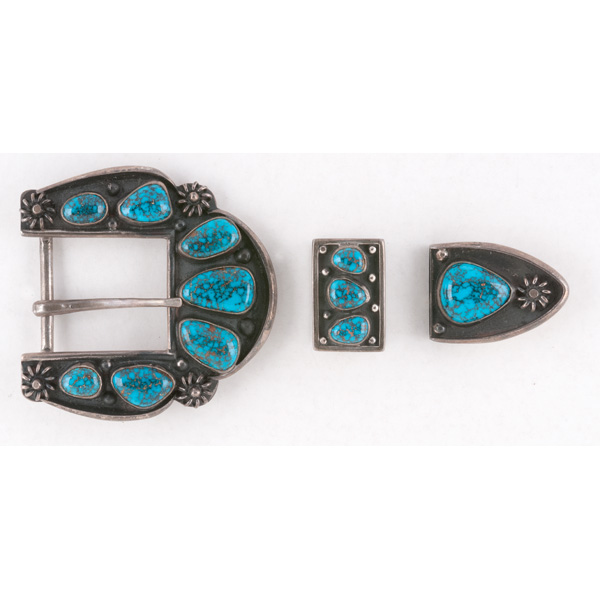 Navajo Buckle Tip and Keeper fashioned 16069e